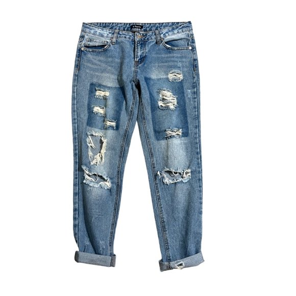 Tractor Blue Denim Jeans Distressed Size 7 (32x28.5) without roll - Picture 1 of 6